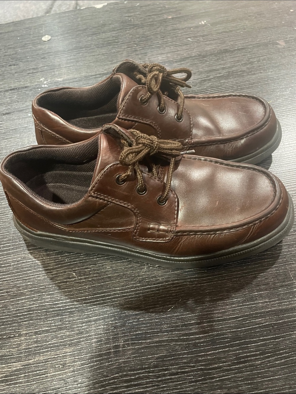 Men's Hush Puppies Brown Leather Casual Lace-Up Shoes